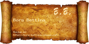Bors Bettina névjegykártya